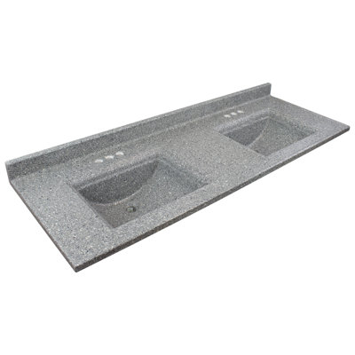 Plateau de salle de bain double 61 po meuble-lavabo Camila