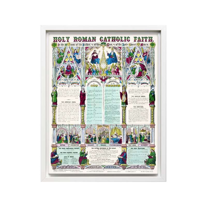 Ten Commandments, Canvas, White Framed, 16"H x 20"W