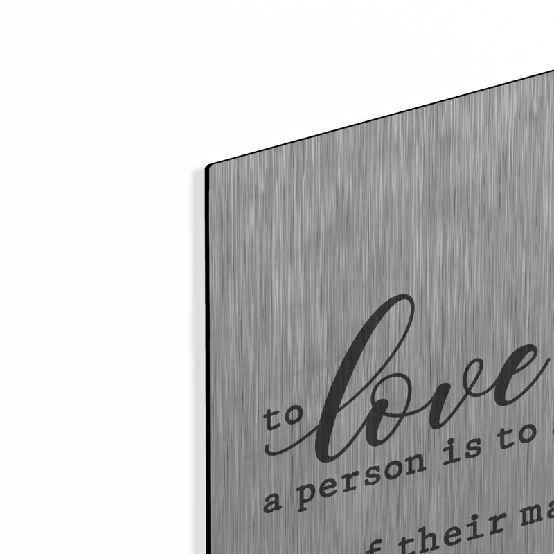 To Love par Misty Michelle - Art textuel sur métal sans cadre, H 24 po x l 24 po x P 0,13 po