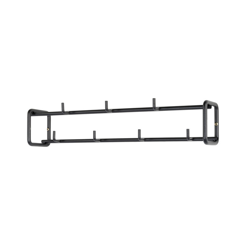 7 - Hook Wall Mounted Coat Rack, Black