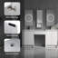 Ensemble de meuble-lavabo 4 pièces avec lavabo en résine et armoire murale