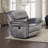 Remma Manual Glider Recliner Chair, Gray Faux Leather, Pillow Arms