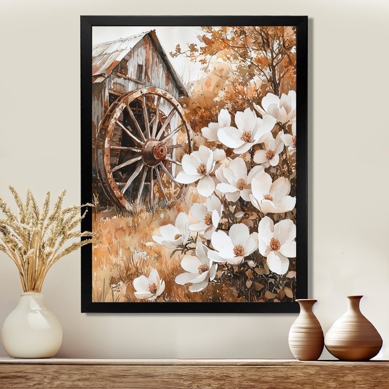 Giamo - Floral Wall Art, Black, H 20 po x l 12 po, Reproduction encadrée d'une seule photo