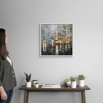 " Manhattan Orange Rain " Acrylic Painting