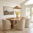 Curry Oak Free Form Solid Wood Top with Solid Wood Base Dining Table