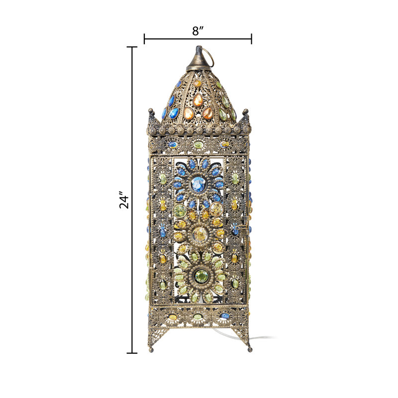 Ridder 24"H Vintage Brass Ornate Lantern Table Lamp