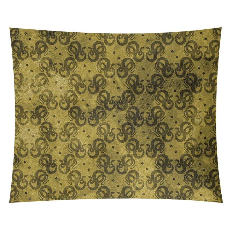 Tapisserie «Polyester Avicia Snakes» par Katelyn Elizabeth, Intérieur / extérieur, H 51,5 po x l 60,5 po, Jaune