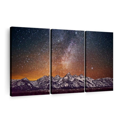 «Milky Way Over Grand Teton», 3 pièces sur toile