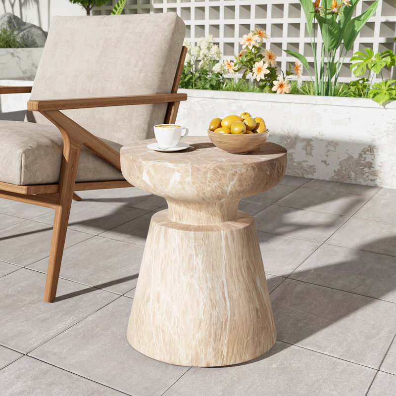 Table d'appoint d'extérieur en travertin, Glod