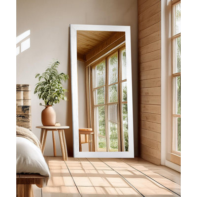 Gracie Oaks Ozark Hardwood Floor Mirror Red Oak