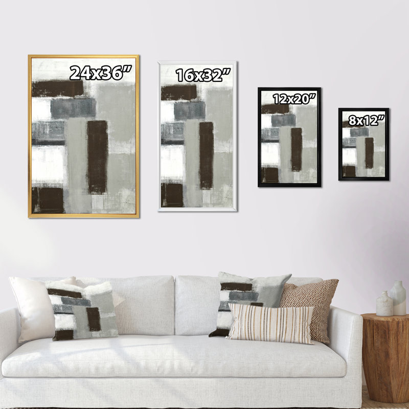 Art moderne gris et bleu II 2FL47742, Noir, H 12 po x l 8 po x P 1 po