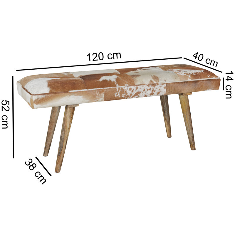 Akhill Genuine Leather Upholstered Bench
