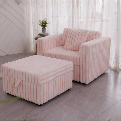 Canapé simple modulaire de 44,9 po - très confortable et élégant. S'agence au repose-pieds de 30,7 po avec relevage hydraulique. Idéal pour la chambre à coucher et le salon