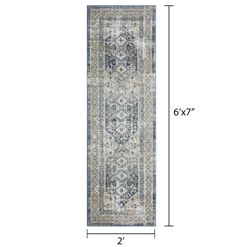Aldolivio Oriental Indoor Rug, Runner 2' x 6'7"