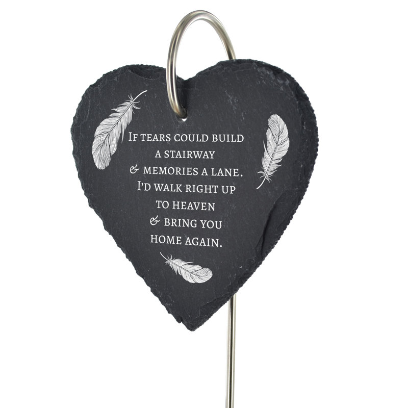 Bradlyn Waterproof Slate Heart People Memorial Plaque