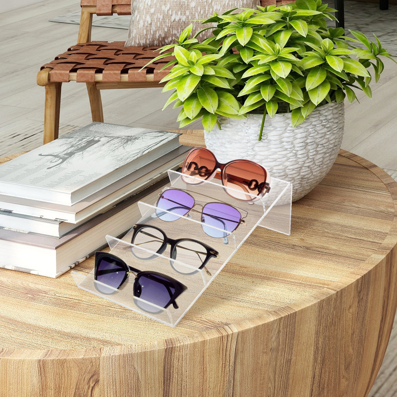 Organisateur de support de lunettes en acrylique incliné
