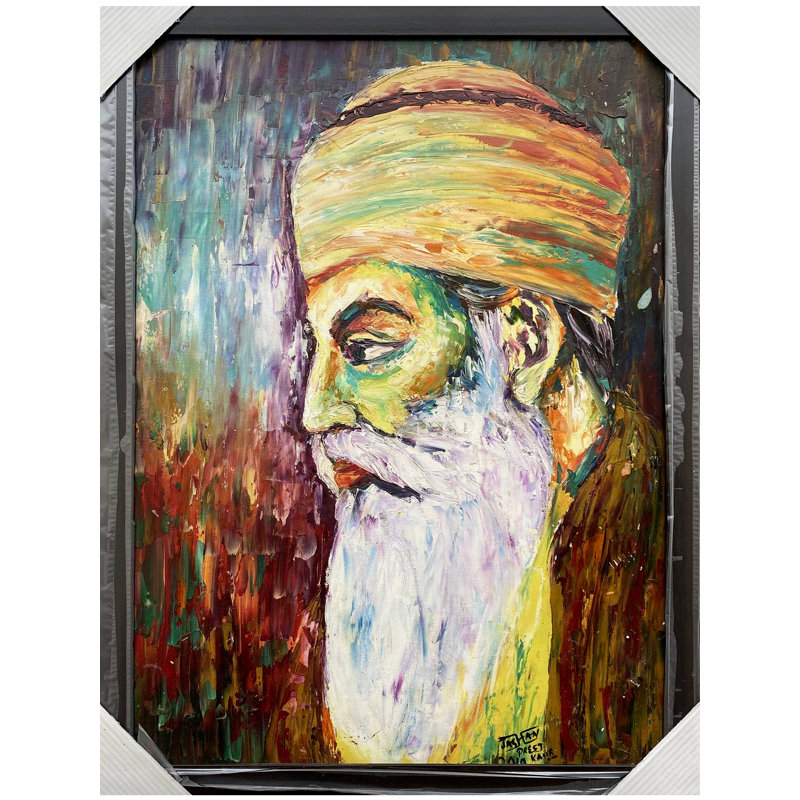 Guru Nanak Dev Ji | Oil On Canva | With Frame  | By Jashanpreet Kaur