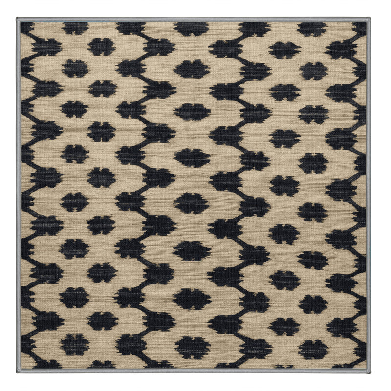 Tapis art déco brun lavable à la machine, Carré 3 pi
