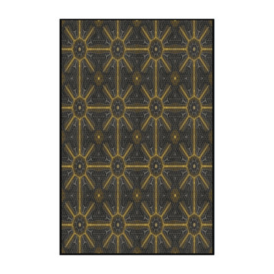 Tapis jaune/noir à motifs