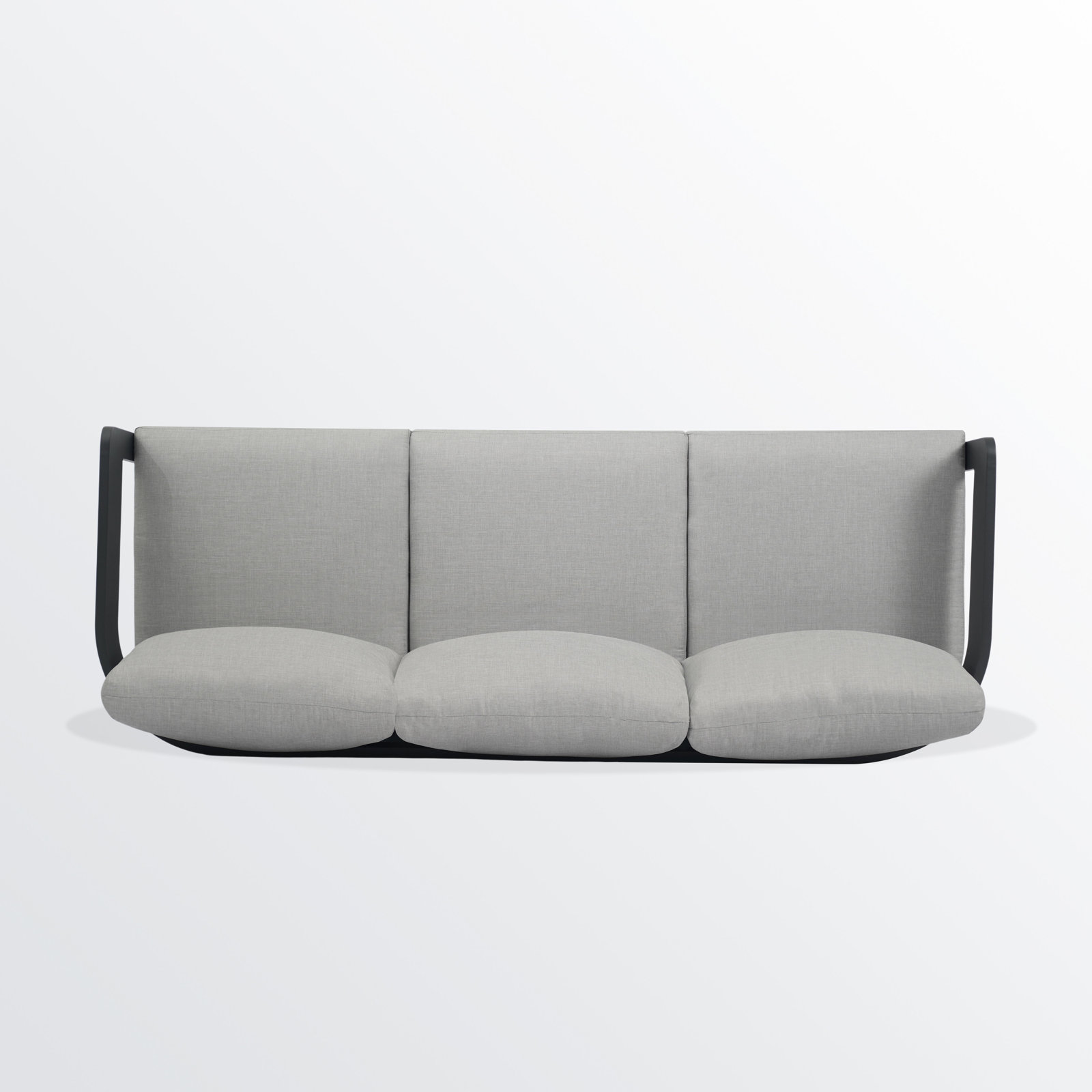 Lisa 82" Rounded Aluminum Patio Sofa, Cream