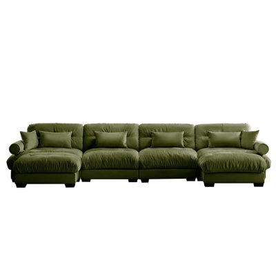 Santana Fabric Upholstered 3-Seater L-Shape Sofa
