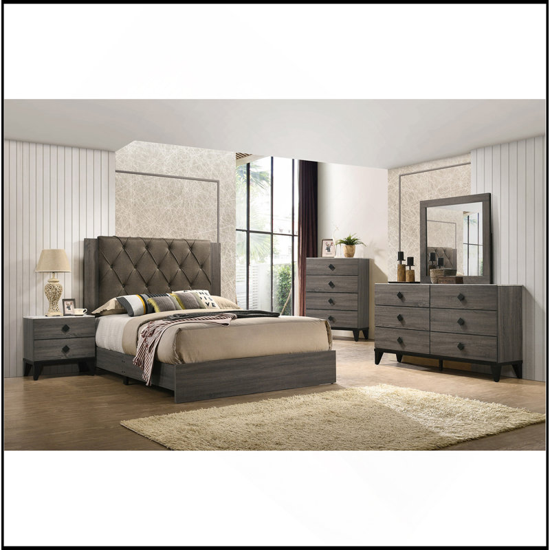 Table de chevet tiroir, Gris