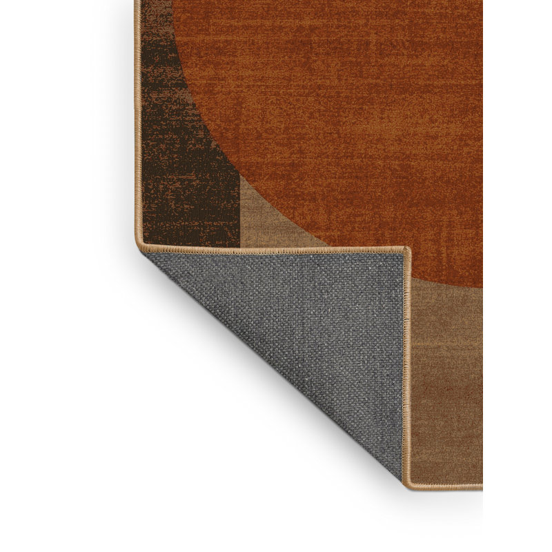 Soft Plush Fiqueroa Thanksgiving Modern & Contemporary Abstract Area Rug in Brown – LightBrown Binding, 4x6