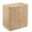 Commode 3 tiroirs au design ondulé, table de chevet moderne pour la chambre à coucher et le salon, solution de rangement peu encombrante