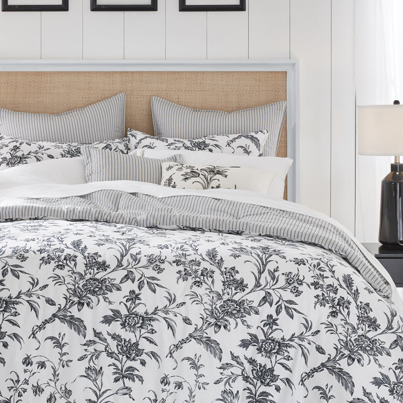 Amberley Black and White Reversible Cotton King Comforter Set