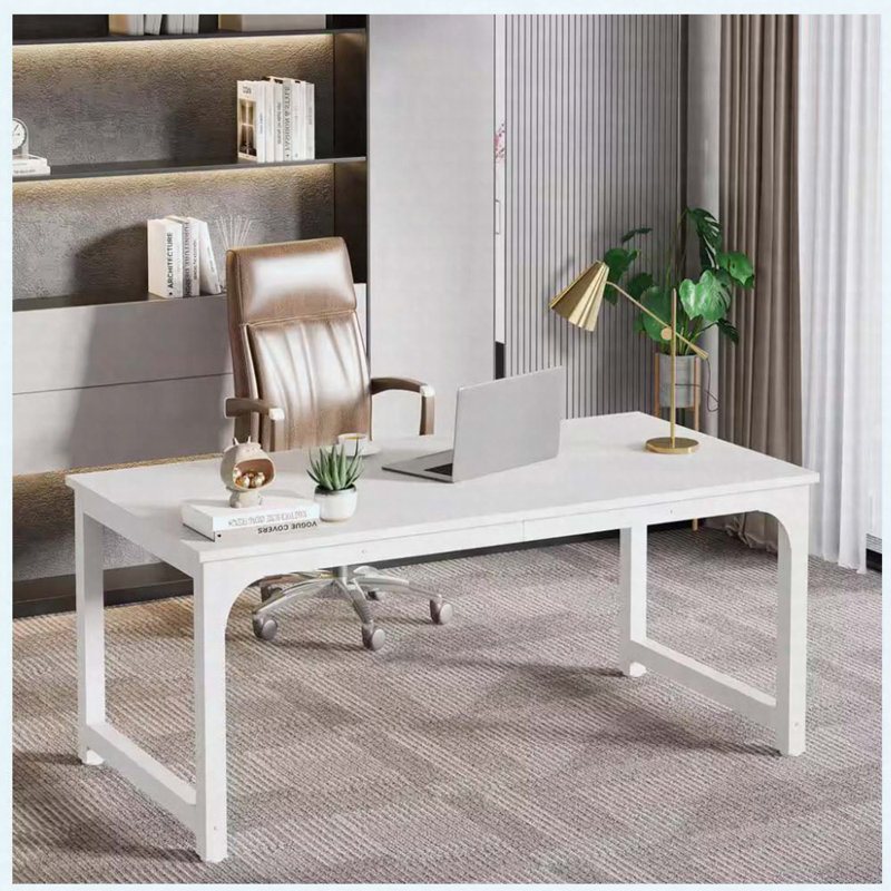 Waltman Desk, White, 29.52" H x 62.99" W x 31.49" D
