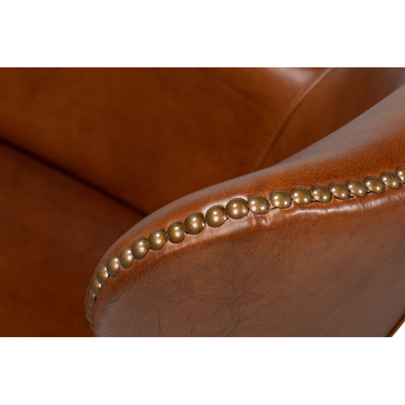 McKellen Leather Swivel Executive Chair, Vintage Cigar