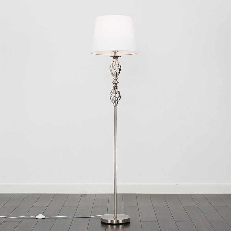 Gilliland 140cm Traditional Floor Lamp, White, No