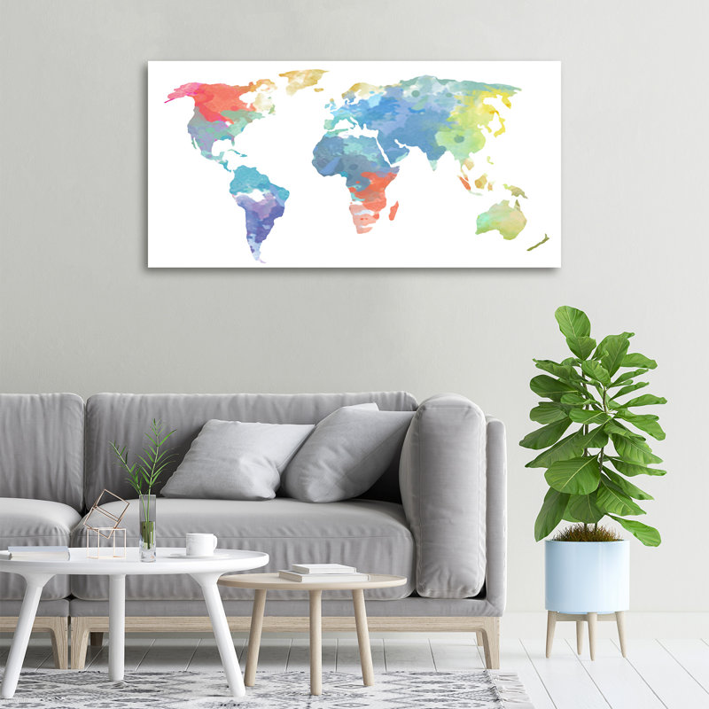 World Map - No Frame Print on Canvas