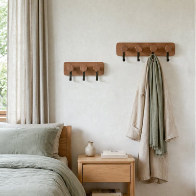 Ensemble de 2 patères murales Homestead avec plaque arrière en bois, crochets métalliques pour porte-manteaux, idéal pour l'entrée, la chambre, la salle de bain et la cuisine, crochets de rangement muraux décoratifs.