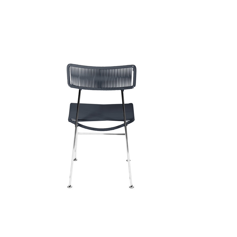 Chaise Hapi, Gris foncé / Chrome