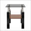 Ensemble de 2 tables en verre trempé modernes, durables et élégantes avec couche de panneau de fibres à densité moyenne pour le salon, la table basse et la table de bout-1435058585