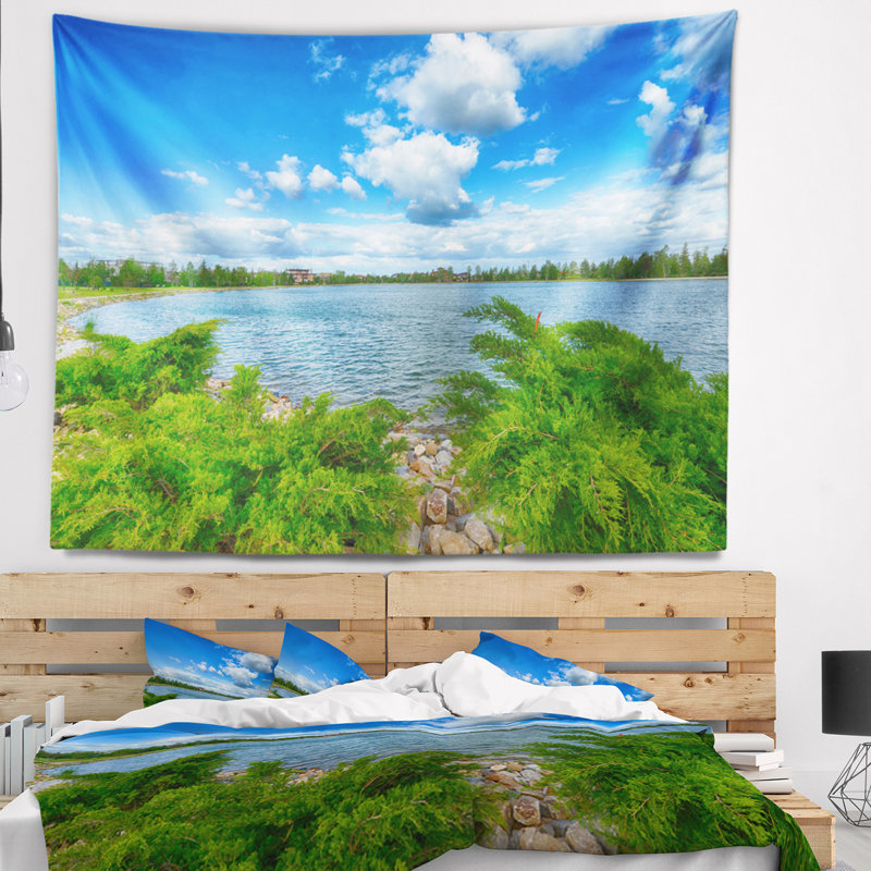 Tapisserie paysage et eaux, H 50 po x l 60 po