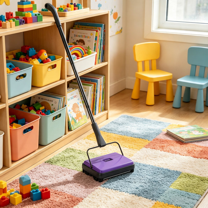 6.7 Inch Manual Carpet Sweeper,Non-Electric Hand Push Floor Sweeper with 300ml Dustbin,Lightweight Pet Hair Remover for Home, Office,Rugs & Hard Floors