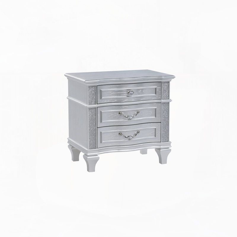 Table de chevet de style contemporain fabriquée en bois argenté (INCLURE SEULEMENT LA TABLE DE TABLE)