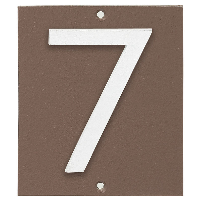 Plaque d'adresse verticale à 1 ligne flottante, Sable / blanc, Oui