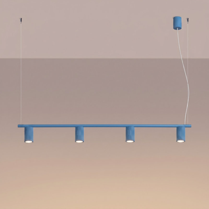 Chandelier Bonina 4 white, Light Blue