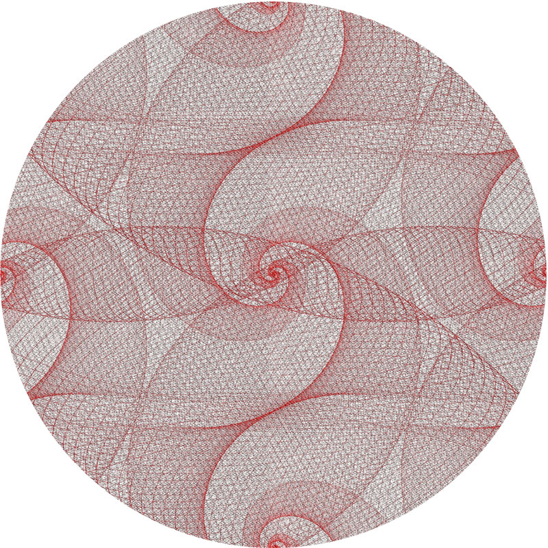 Tapis zone grise à motifs, Rond 3 pi