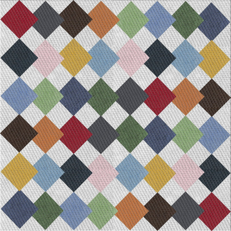 Geometric Indoor Rug, Square 5'
