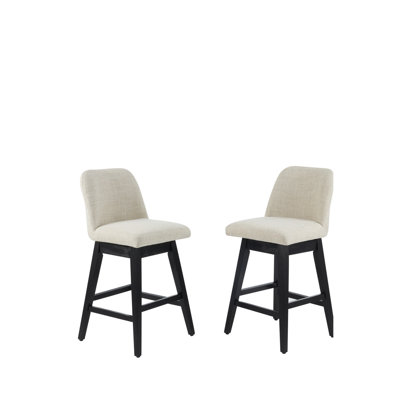 Tabouret de comptoir pivotant à 360 degrés (de 2) - crème. Élégant et pour la cuisine ou la salle à manger. Fabriqué avec des matériaux. Facile à assembler. 20,88 po de largeur, 39,38 lb paire de poids de style contemporain crème