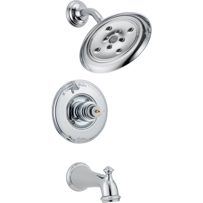 Robinet de baignoire et douche thermostatique avec garniture et moniteur Victorian, Chrome