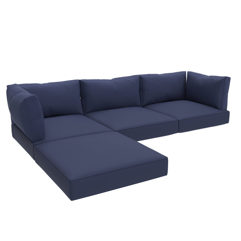 Ensemble de coussins de rechange pour canapé modulaire d'extérieur, 5 po, Marine