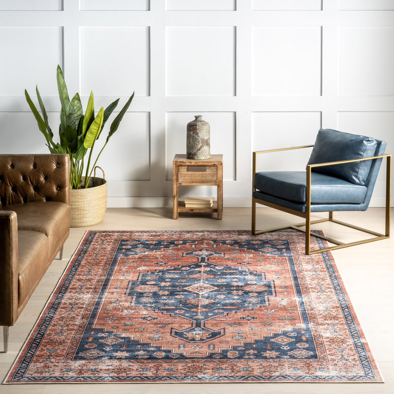 Lunn SplashGuard Traditional Machine Washable Area Rug, Rectangle 2' x 3'