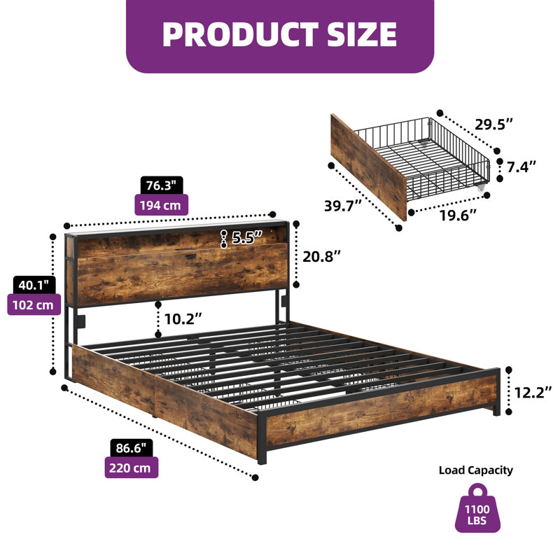 King Storage Bed