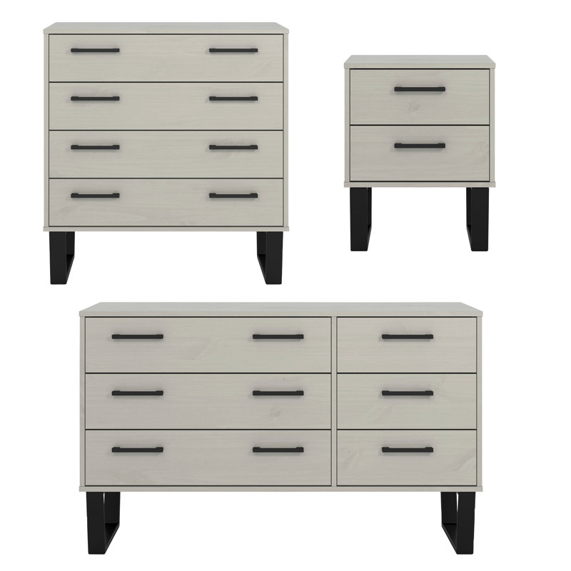 Solid Wood 3 Piece Bedroom Set
