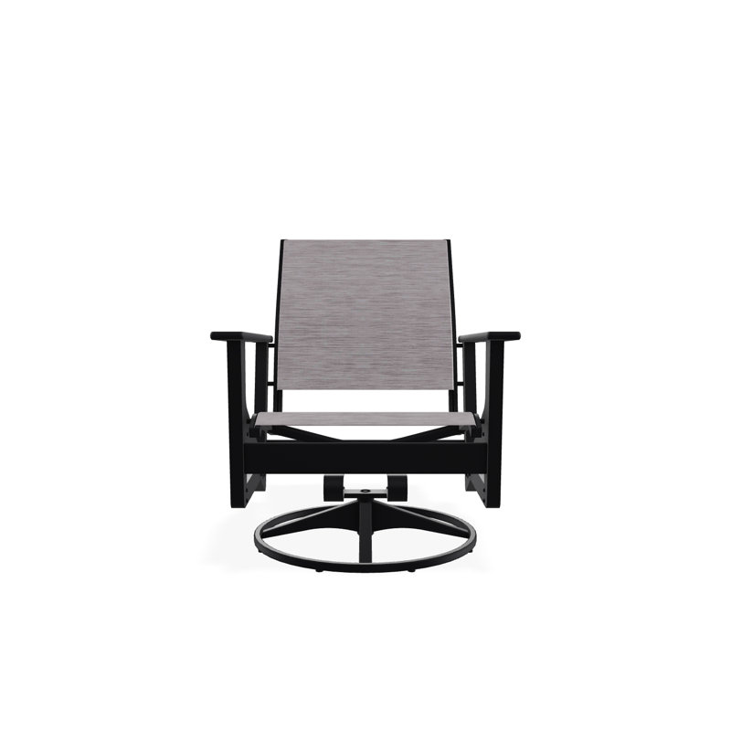 Wexler Outdoor Swivel Lounge Chair, Collect Charcoal, Black
